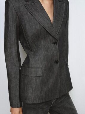Zara Dark Charcoal Tailored Blazer